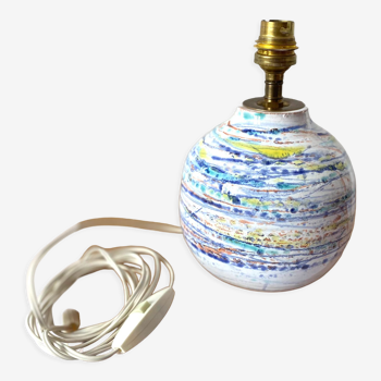 Lampe boule en céramique émaillée années 60