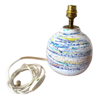 Lampe boule en céramique émaillée années 60