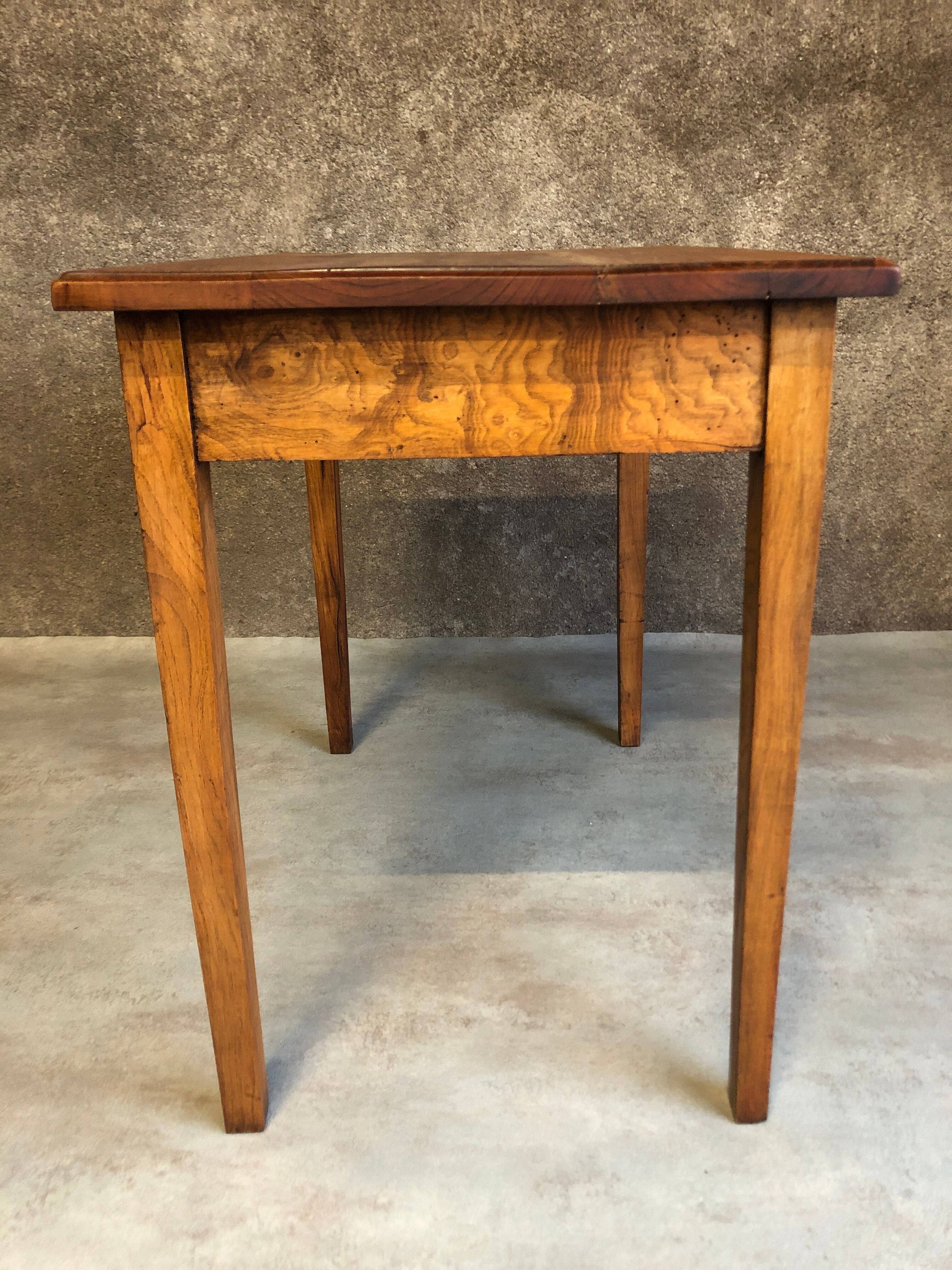 Walnut wood desk with a drawer
