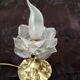 Art nouveau lamp in gilded bronze with glass tulip