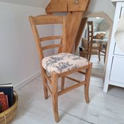 Country chair in blue toile de Jouy