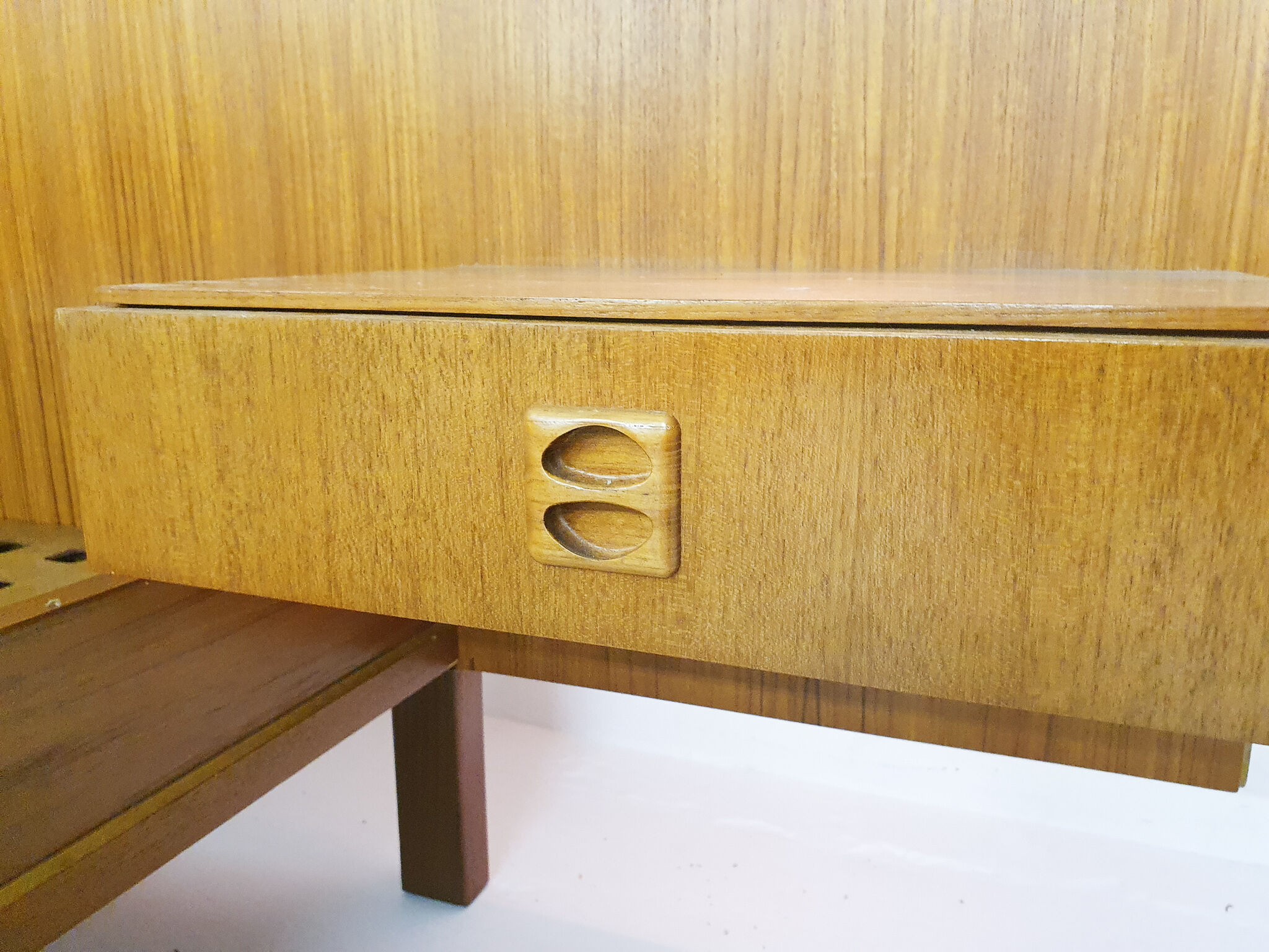 Scandinavian modern teak bed, Denmark 1950's