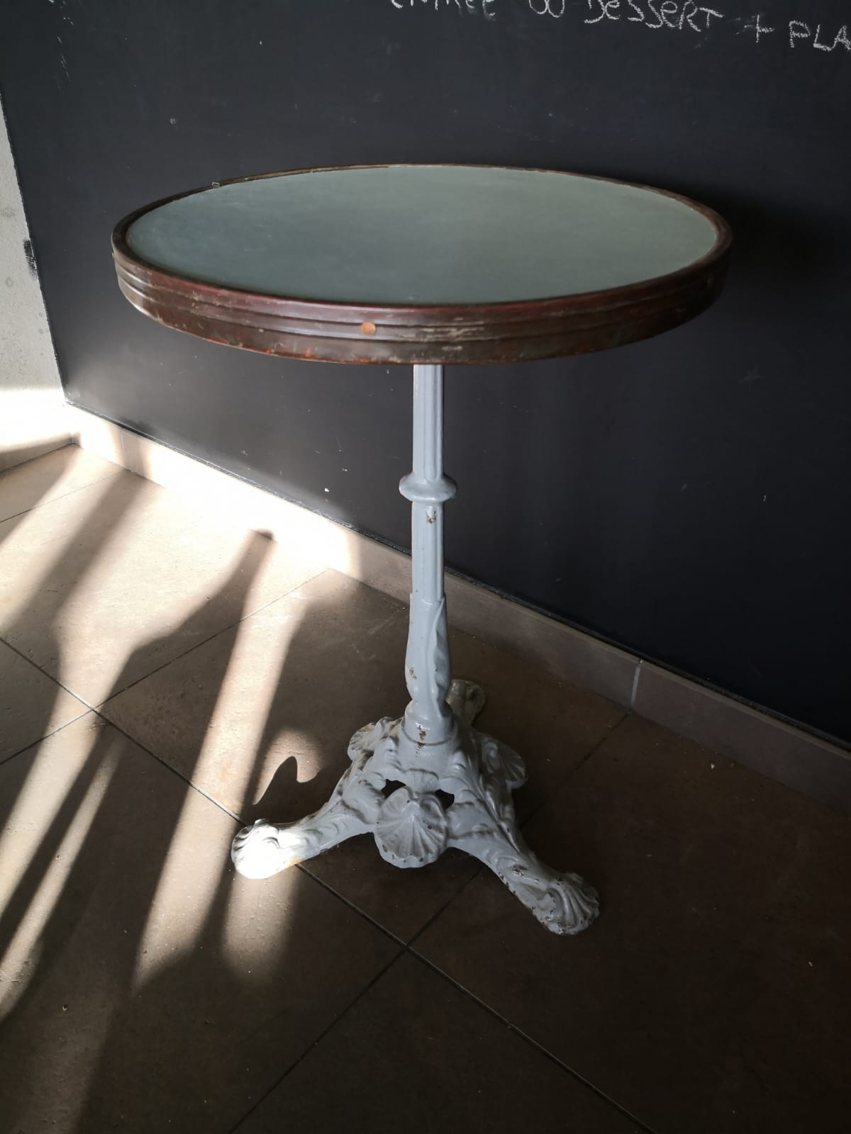 coffee table, vintage bistro pedestal table