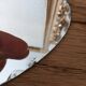 Vintage chiseled bevelled mirror under oval velvet