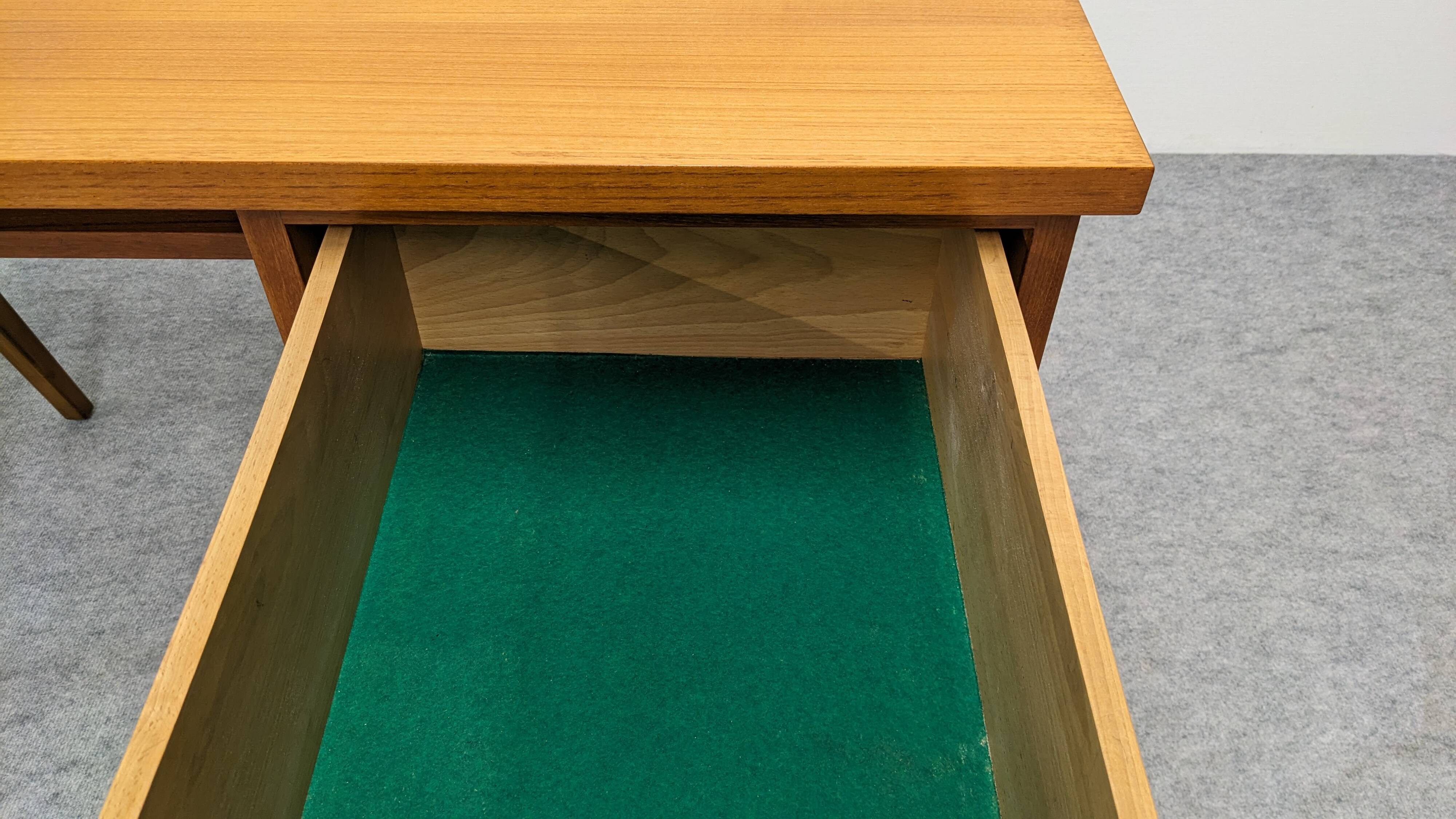 Modernist desk in blonde rosewood, France circa 1960.