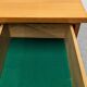 Modernist desk in blonde rosewood, France circa 1960.