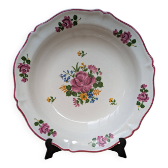 Round hollow dish with flower bouquet decoration Saint Amand Vieux Strasbourg
