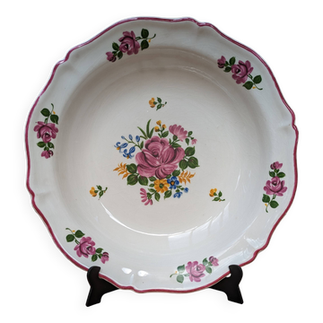 Round hollow dish with flower bouquet decoration Saint Amand Vieux Strasbourg