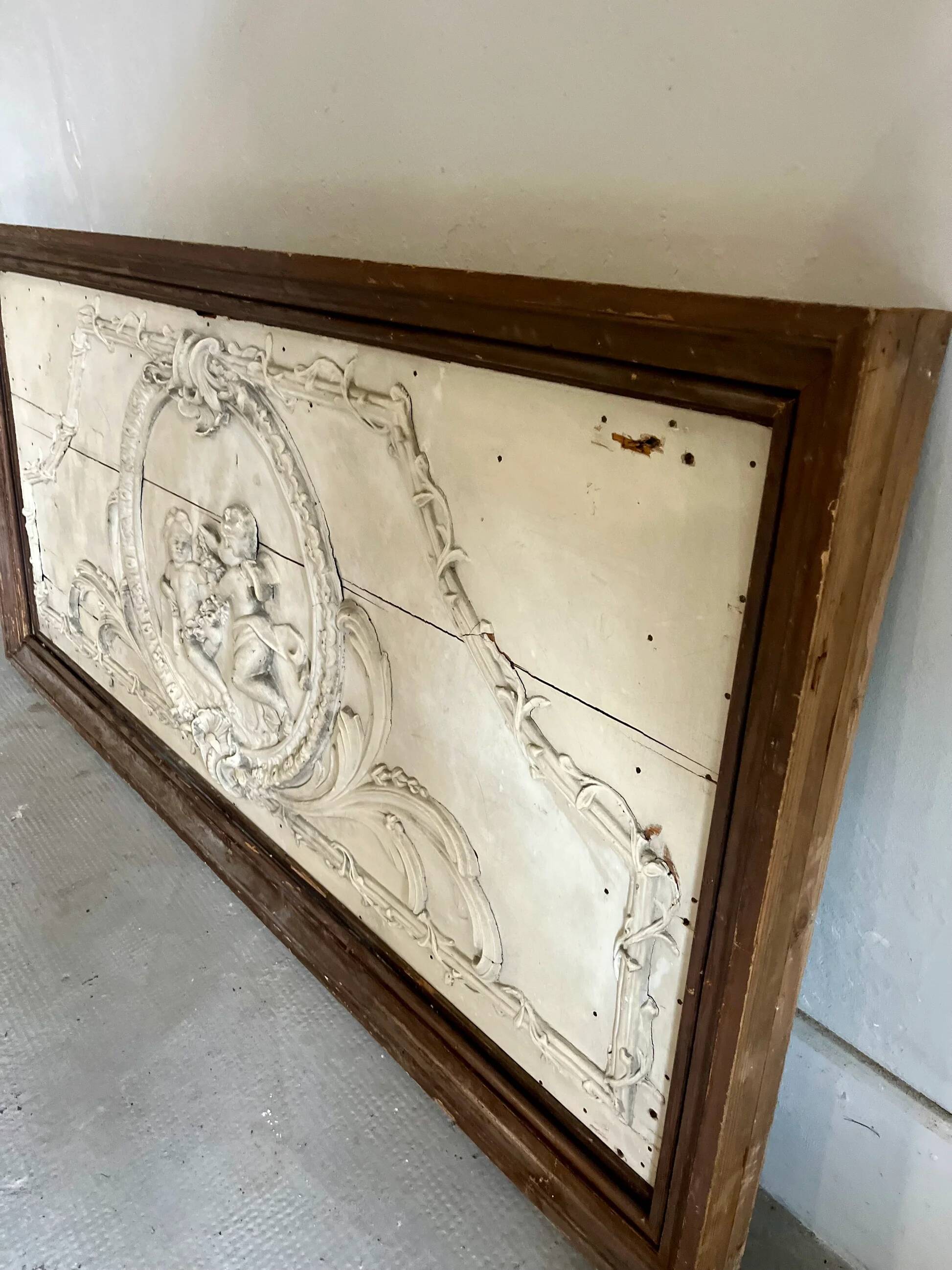 Antique decorative wall panel "angels"