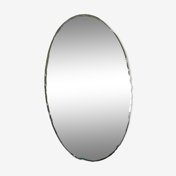 Miroir ovale biseauté 75x45cm