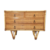 Rattan and bamboo chest of drawers