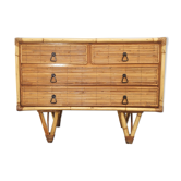 Rattan and bamboo chest of drawers