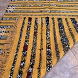 Tapis Kilim Berbère Jaune Fait Main 226 X 150