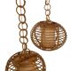 Mid-Century Globe Pendant Lamps, Bamboo & Rattan, c. 1960s