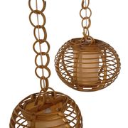 Mid-Century Globe Pendant Lamps, Bamboo & Rattan, c. 1960s