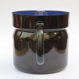 Pot à lait vintage en tôle émaillée avec couvercle pour faire bouillir le lait - 1950
