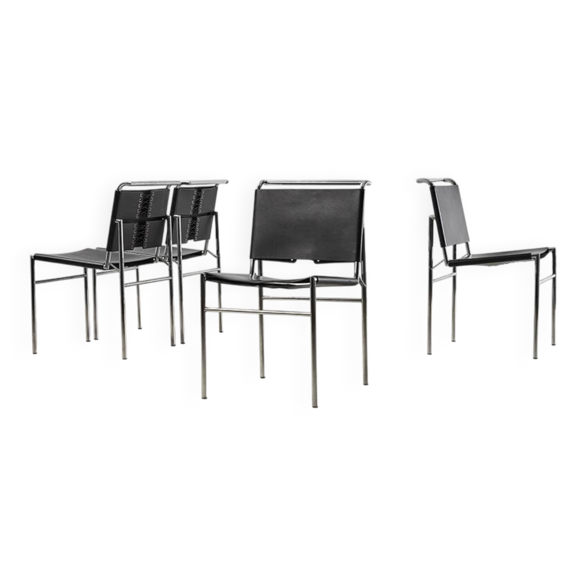 Eileen Gray Set of 4 Roque Brune Dining Chairs for Classicon 1927/1990s