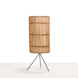 Bamboo with rattan floor lamp