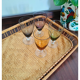 1960s Woven Bananaleaf & Rattan Serving Tray