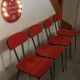 Lot de 4 chaises formica rouge