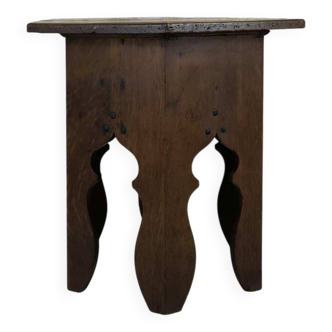 Vintage hexagonal side table in solid oak