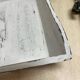 Old wooden tray with aged white patina