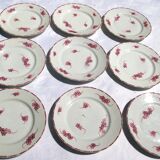 9 Dessert Plates in Limoges Art Deco Porcelain Lise de Goupy