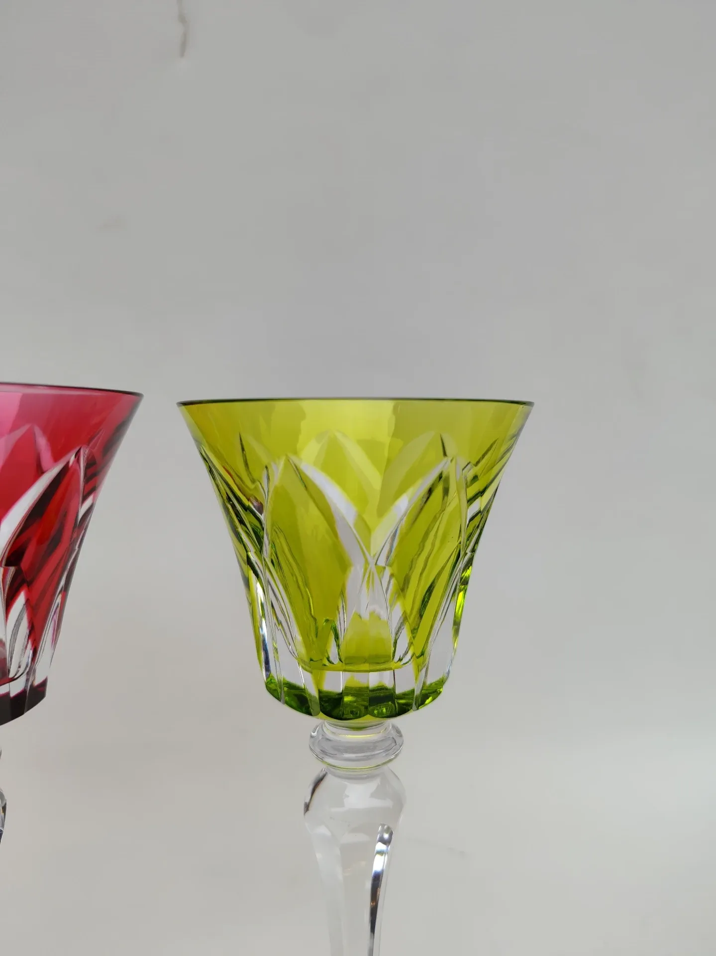 2 large crystal glasses from Saint Louis, Camargue model.