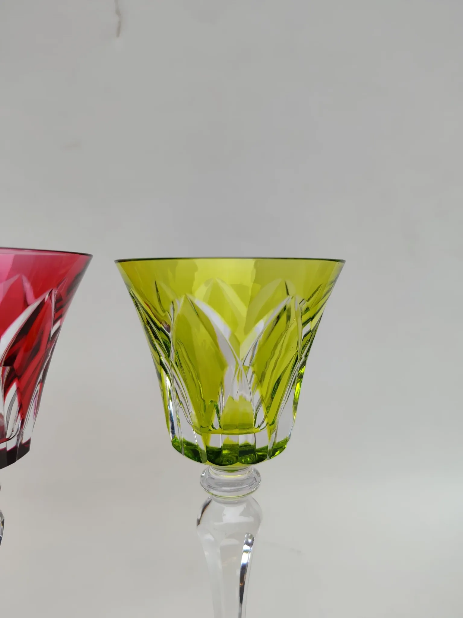 2 large crystal glasses from Saint Louis, Camargue model.