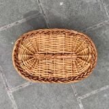 Vintage wicker and scoubidou basket