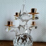 Paire de chandeliers cristal Schneider 1950
