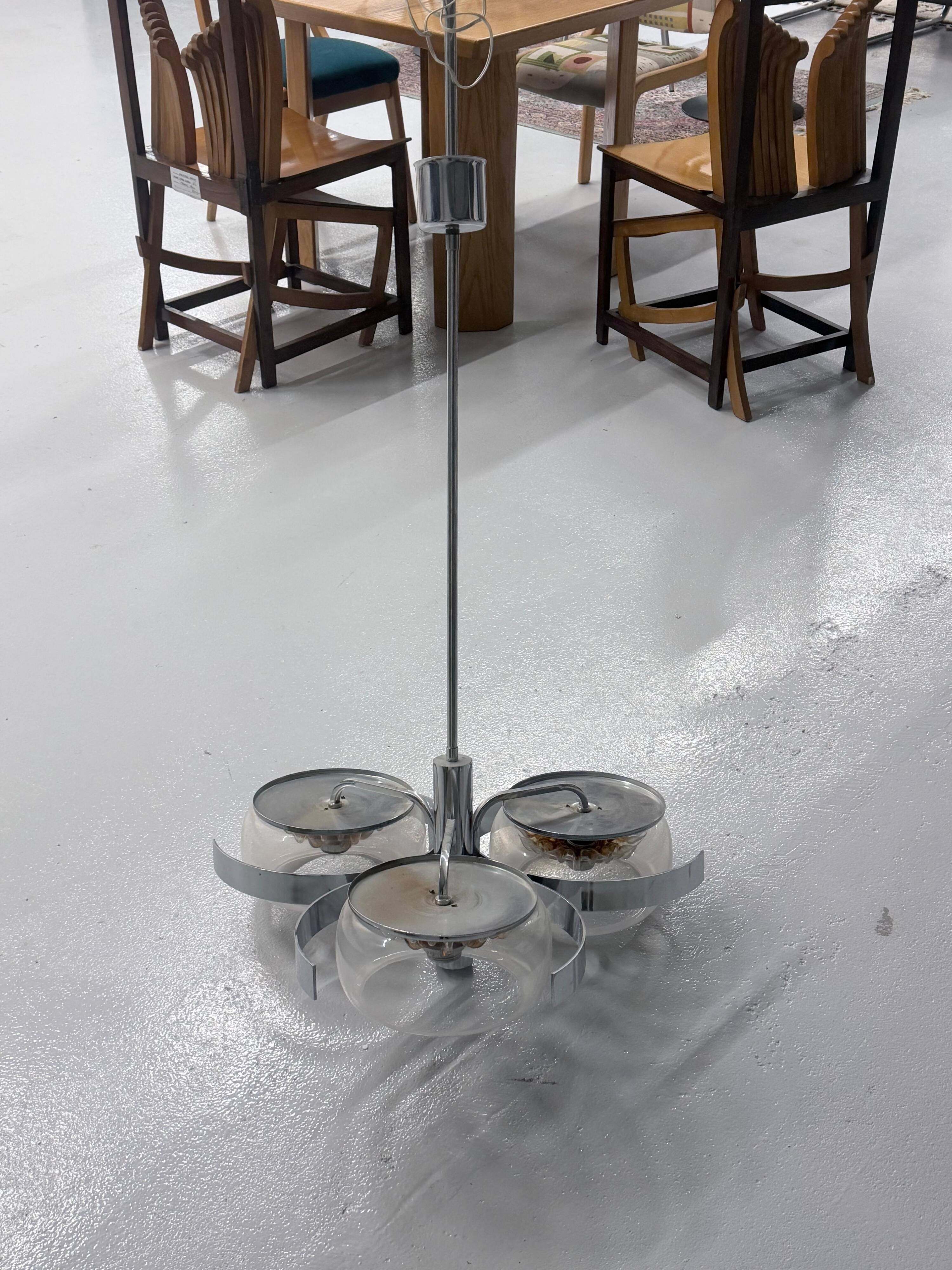 Mid-century 3-arm ceiling lamp, Italy, 1970s