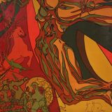 Surrealist Italian painting Crucifixion from the 20th century