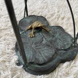 Table basse nénuphars en bronze vintage
