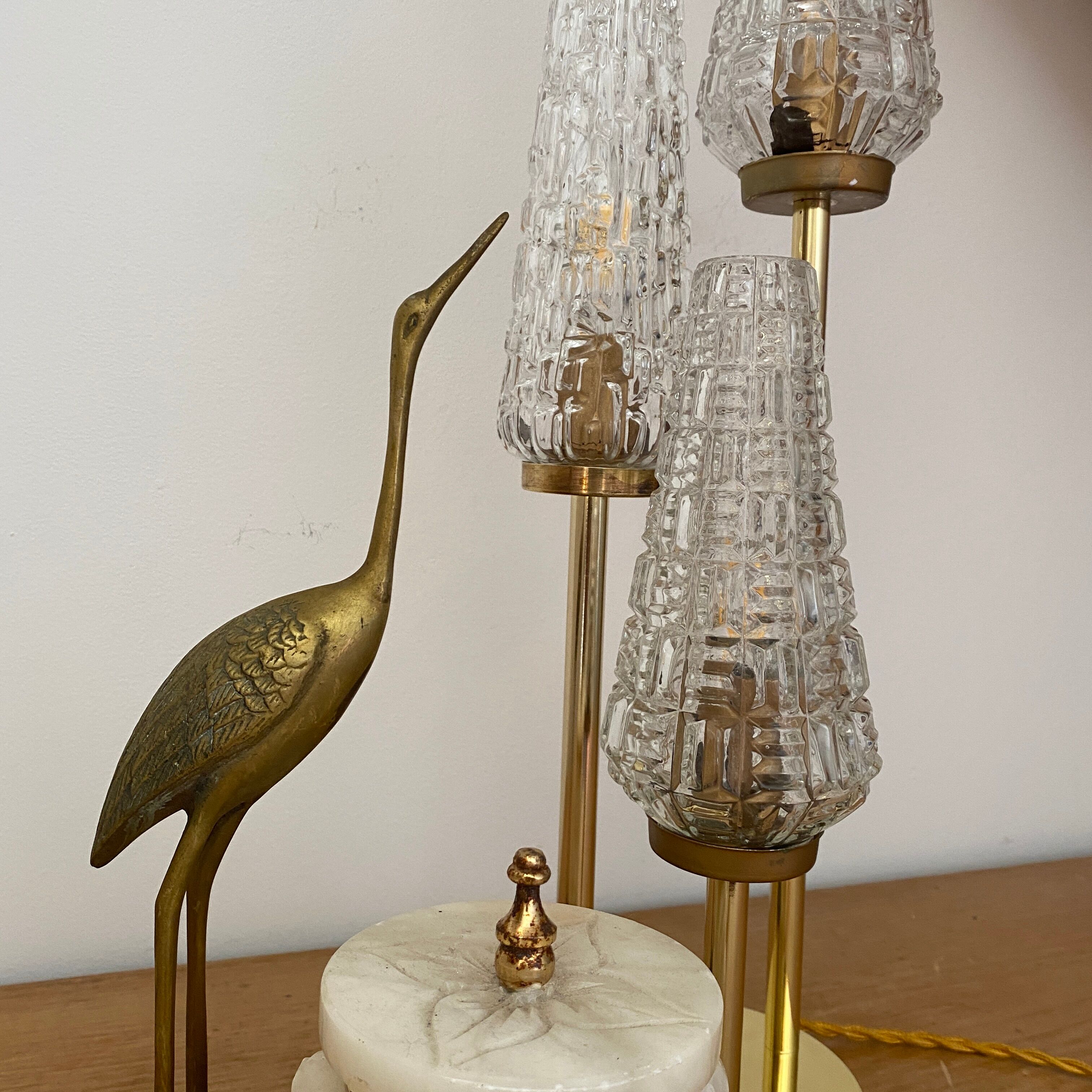Table lamp troix lights vintage glass globes