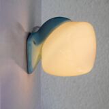 Large mid-century modern pale blue bathroom sconce from Ifö, Sweden