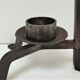Brutalist candle holder design iron black patina 60s