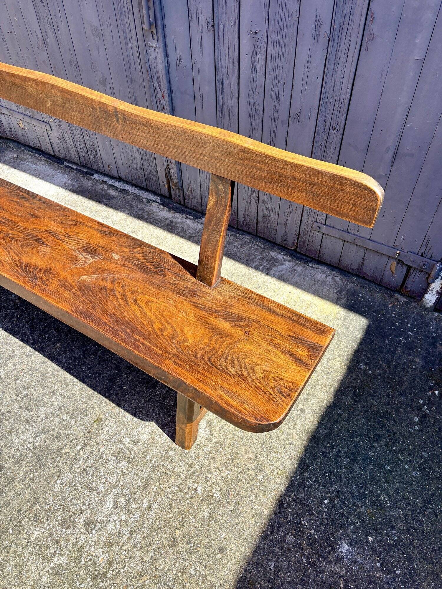 Banc en bois foncé Aranjou années 1980