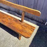 Banc en bois foncé Aranjou années 1980