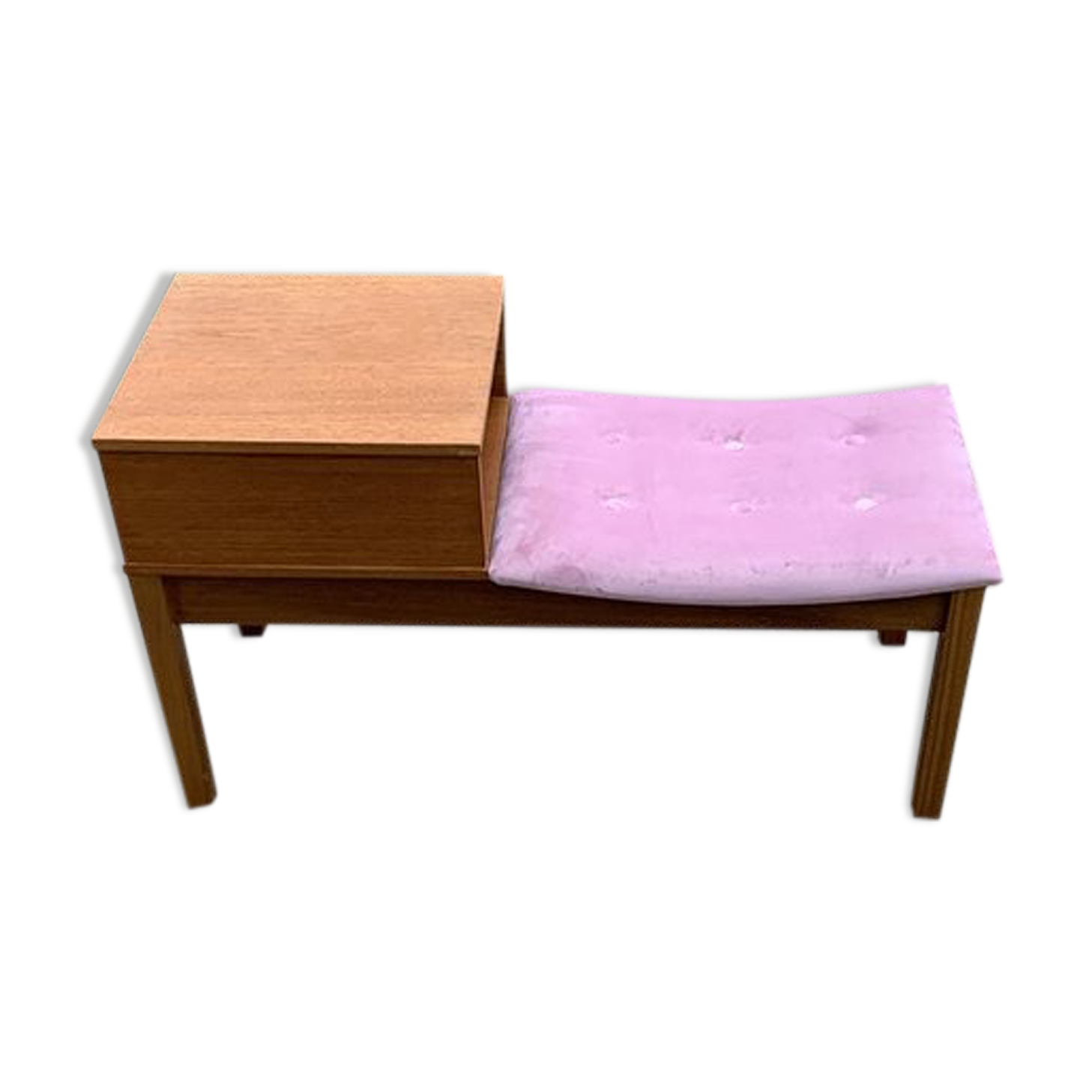 Mid-Century Teak Telephone Bench, 1960s