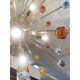 Contemporary Amber and Black Cubes Murano Glass Gold Sputnik Chandelier
