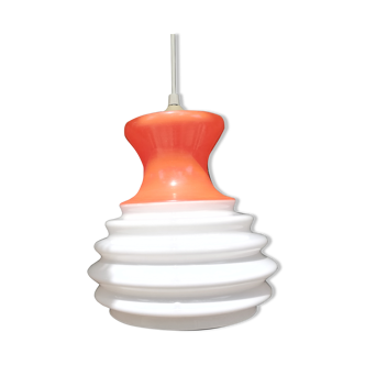 Lampion hanging lamp in white opaline - orange