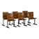 Set of 6 stackable industrial chairs by Niels Larsen, black metal and oak, 1960s.