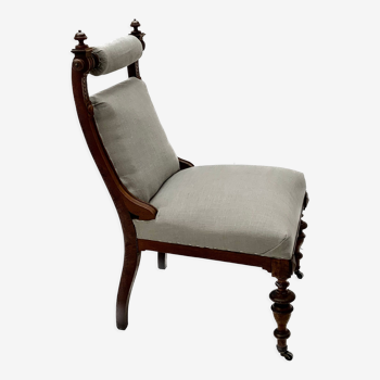 Chaise de bibliothèque en acajou antique des années 1900