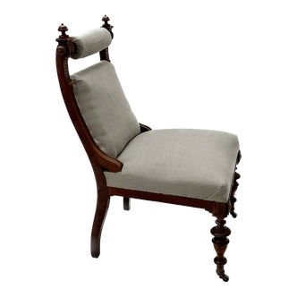 Chaise de bibliothèque en acajou antique des années 1900