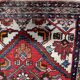 1920s Handmade Vintage Wool Medallion Rug, Red, 93 × 202 cm - 1C1292