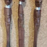 Set of 3 cutlery made of raw exotic wood from Kenya