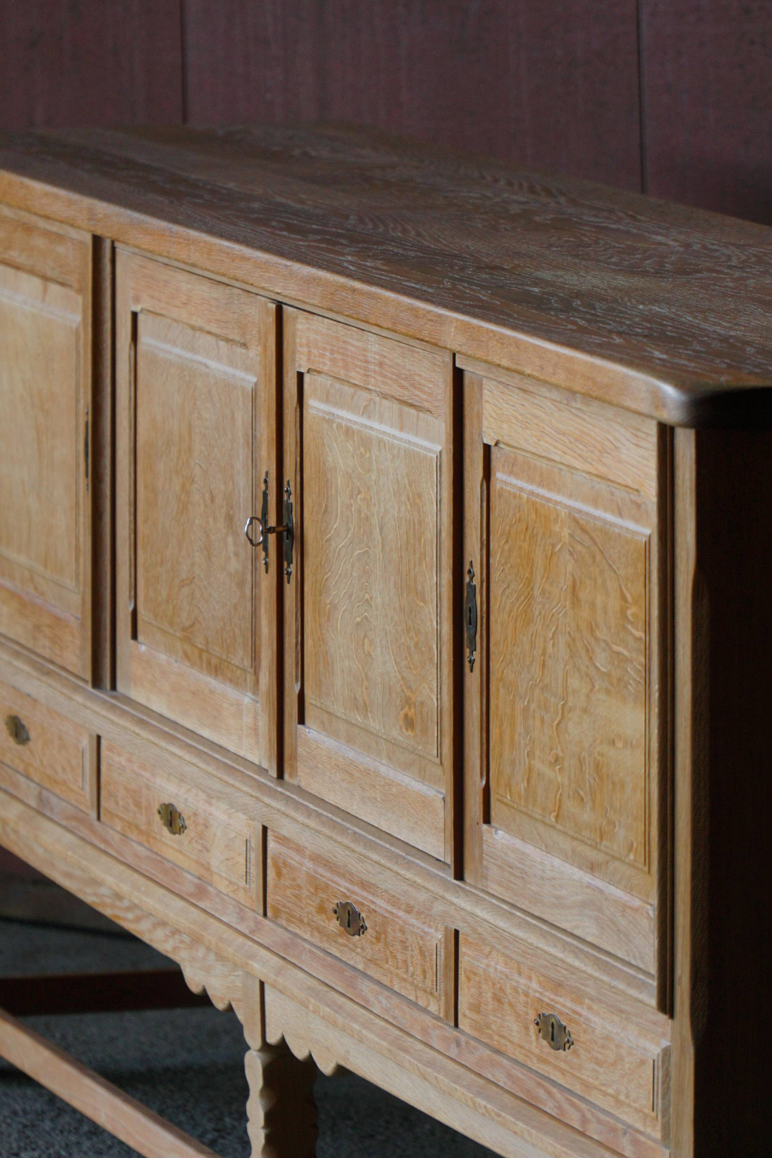 Henning Kjærnulf, mid-century Danish brutalist enfilade in oak, 1960s.