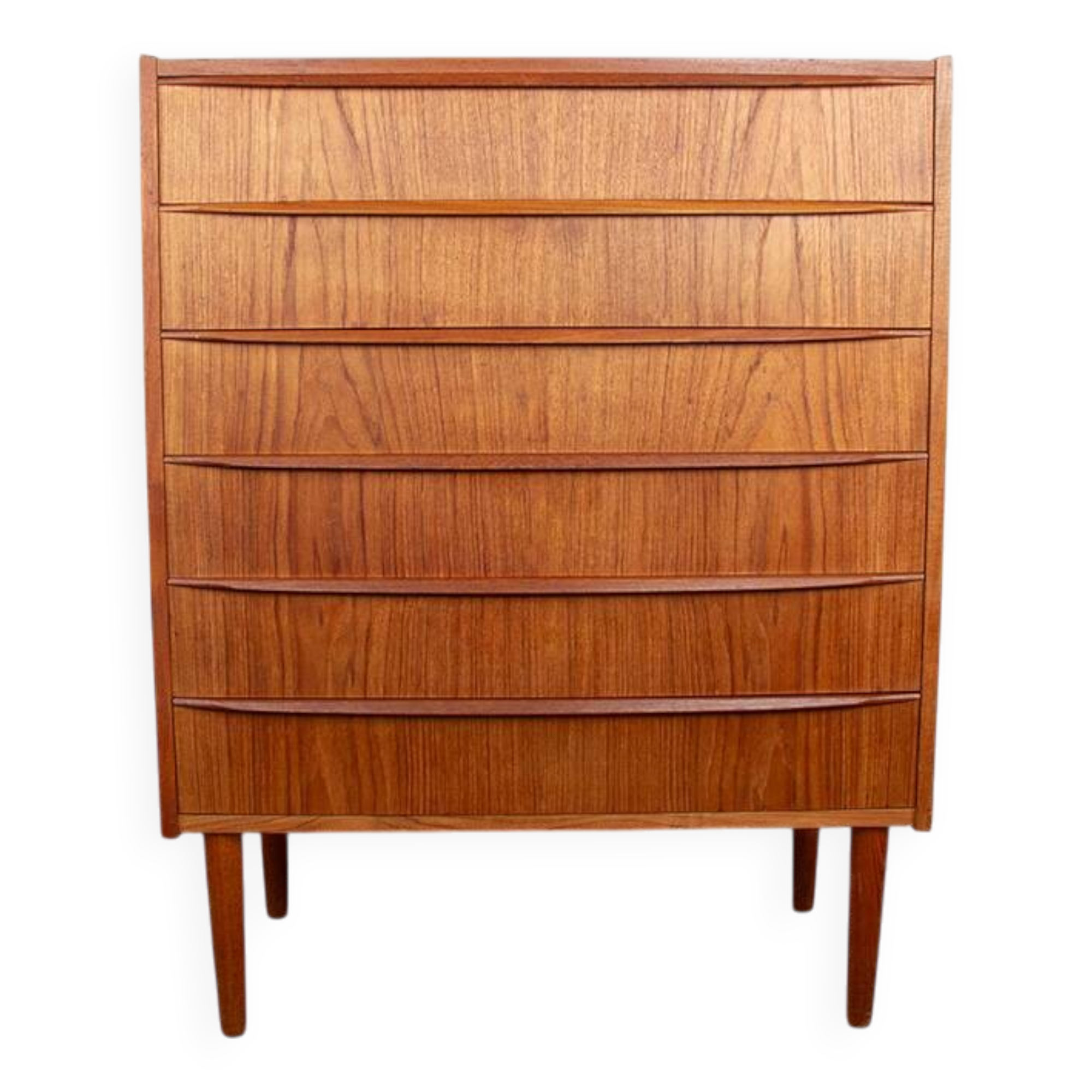 Large chest of drawers, seven-drawer chest, in teak, “Tallboy” model, Denmark 1