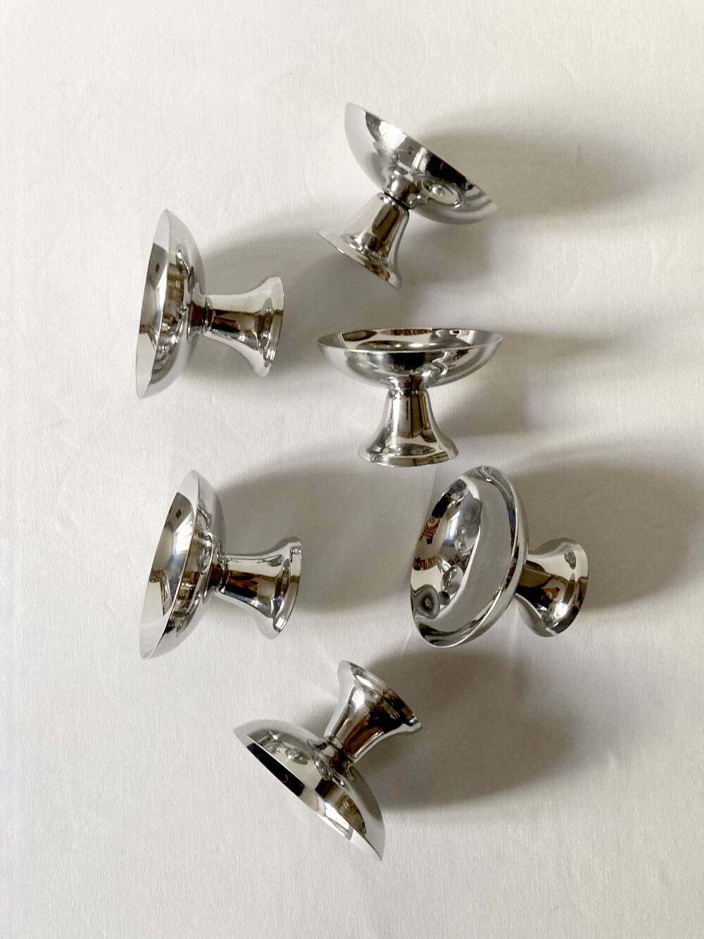 6 coupes à glace en inox Guy Degrenne, années 1970-1980